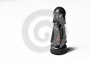 Chess figure isolated on a white background.Chessmaster.Black figure.Copy space