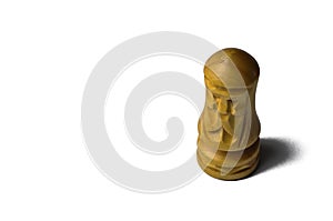 Chess figure isolated on a white background.Chessmaster.Copy space