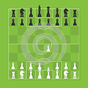 Chess Figure Stylized Soccer Tactic Table photo