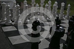 Chess figures on a chessboard game sport