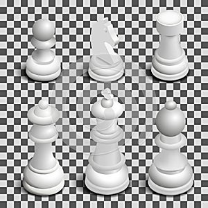 Chess figures isometric, vector illustration.