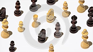 Chess figures pattern disappear and reappear