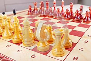 Chess figures placed at start of game