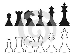 Chess figures silhouette