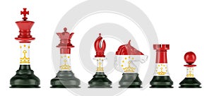 Chess figures with Tajik flag, 3D rendering