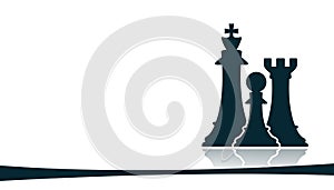 Chess figures on white background