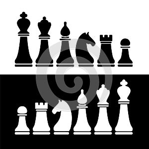 Chess flat figures vector set.