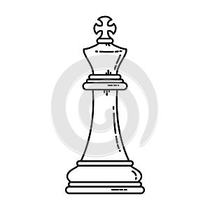 Chess flat king icon. Stock vector image of a royal chess king isolated piece