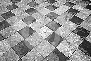 Chess Floor. Black and White Squares. Black and White Background