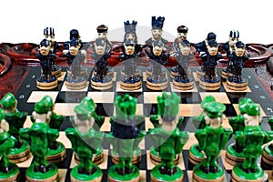 Chess in the form of military against prisoners on the board