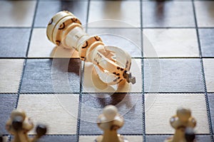 Chess game. Abstract composition of chess figures.