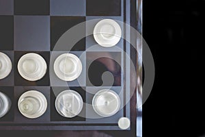 Chess game on a black background