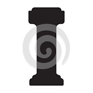 Chess game black vector icon.Black vector illustration of rook. Isolated illustration of chess game icon on white