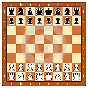 Chess game board with pieces