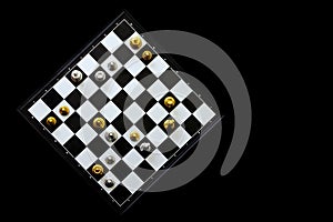 Chess game with checkmate position over view