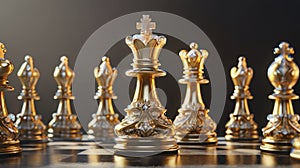 chess game chess board Elegant design and gold color Frosted Style