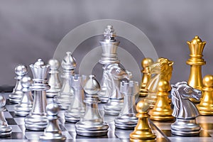 Chess game competition business concept , Business competition concept Fighting and confronting problems