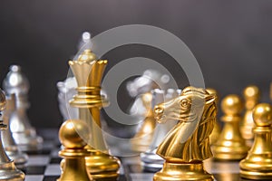 Chess game competition business concept , Business competition concept Fighting and confronting problems