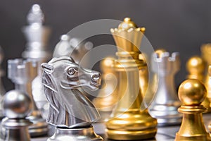 Chess game competition business concept , Business competition concept Fighting and confronting problems