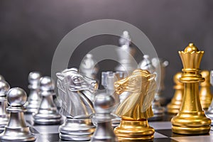 Chess game competition business concept , Business competition concept Fighting and confronting problems