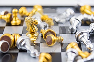 Chess game competition business concept , Business competition concept Fighting and confronting problems