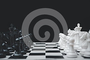 Chess game competition business concept , Business competition concept Fighting and confronting problems, threats from surrounding