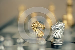 Chess game competition business concept , Fighting and confronting problems, threats from surrounding problems