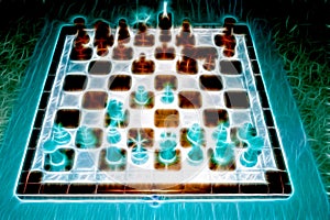 Chess game. Fantasy board.