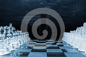Chess game played by artificial intelligence photo