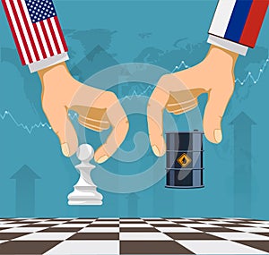 Chess game between the Russian Federation and the USA