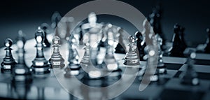 Chess game. Strategic desicion making. Plan and competition photo