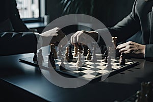 Chess game by two businessmen