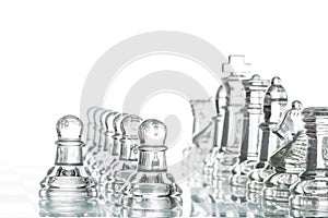 Chess group transparent glass blur silhouette team challenge