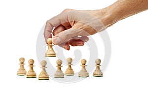 Chess Hand Strategy Business Pawns