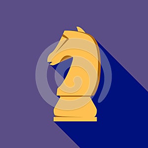 Chess horse icon, flat style photo