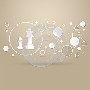 Chess Icon on a brown background with elegant style and modern design infographic.