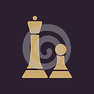 The chess icon. Game symbol. Flat