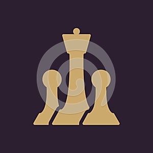 The chess icon. Game symbol. Flat