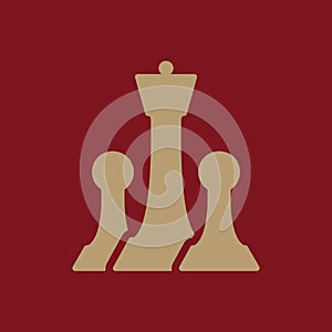 The chess icon. Game symbol. Flat