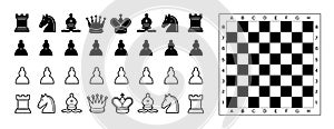 Chess icons and chessboard.