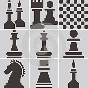 Chess icons set