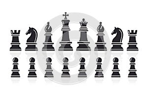 Šachy ikony. vektor ilustrace 