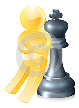Chess king gold man