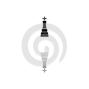 Chess king icon flat