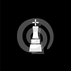 Chess king icon flat