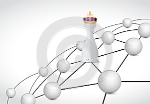 Chess king piece and network link