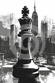 Chess King\'s Urban Reign AI Generated