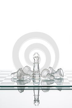 Chess King winning Pawns, Leadership Strategy Winning Plan