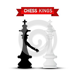 Chess Kings Handshake Vector Draw Symbol.