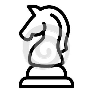 Chess knight icon, outline style